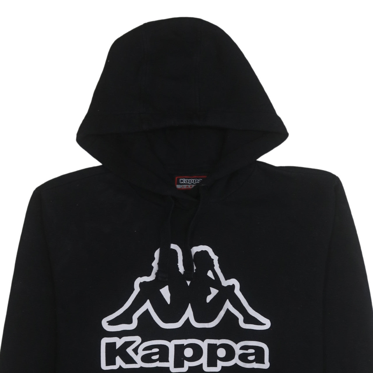 Kappa Men's Black Pullover Hoodie Large Graphic Logo Sportswear