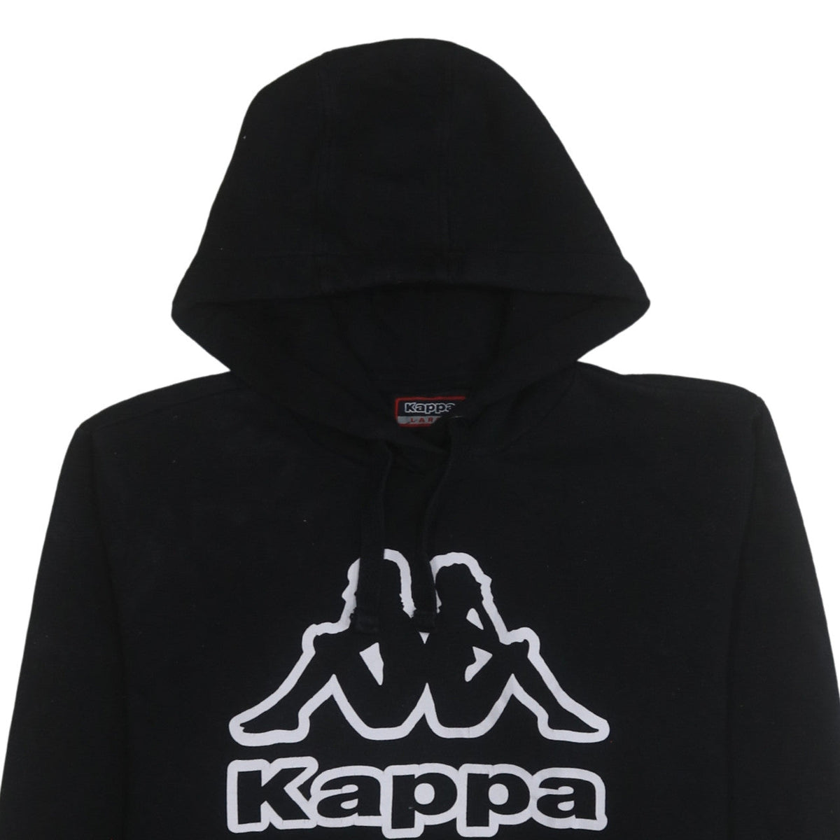Kappa Men's Black Pullover Hoodie Large Graphic Logo Sportswear
