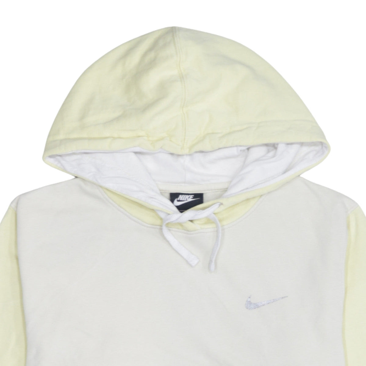 Nike Men's Beige Pullover Hoodie Small Logo Fleece Regular Fit