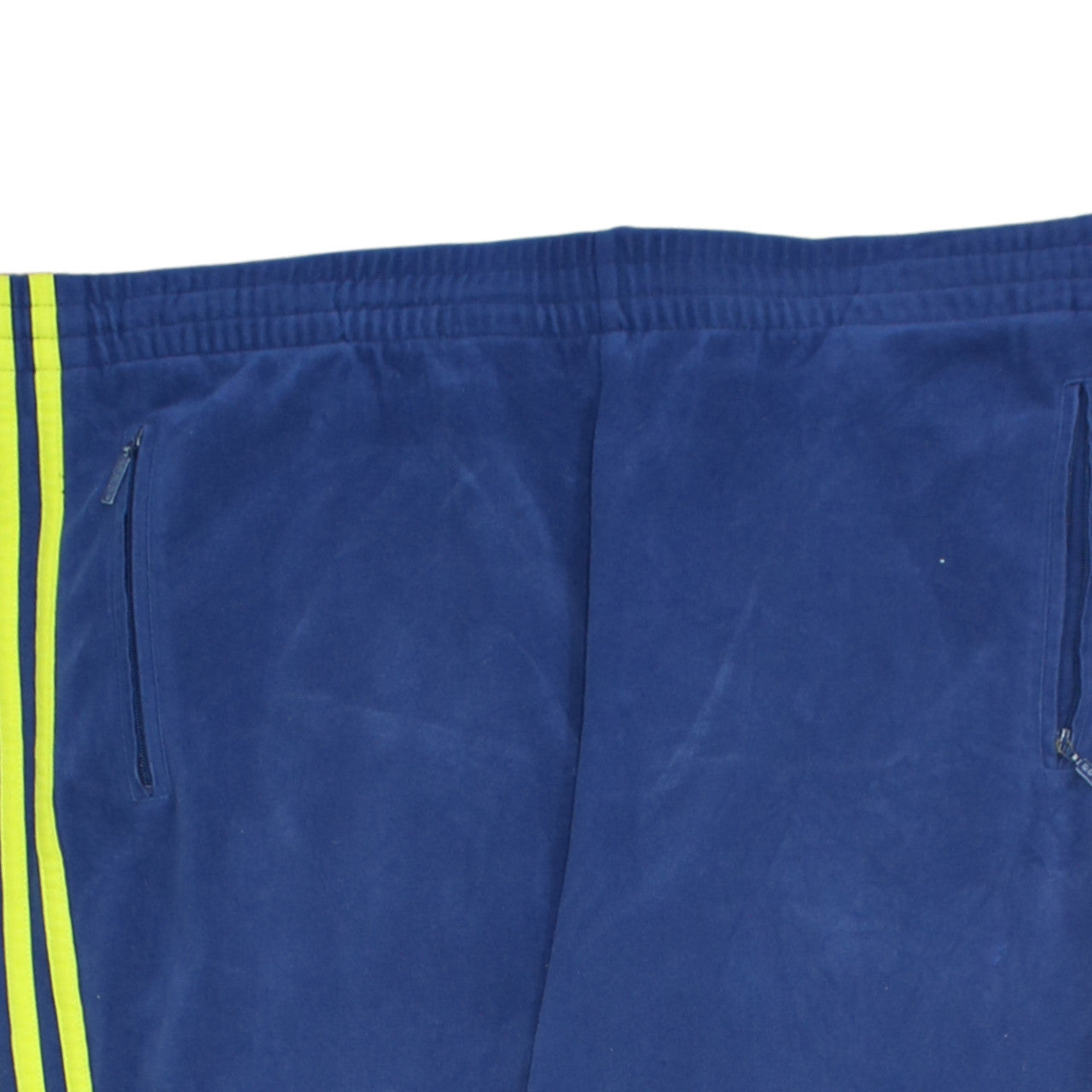 adidas Men Blue Jogger Track Pants L Fleece Tapered Fit Zip Pocket