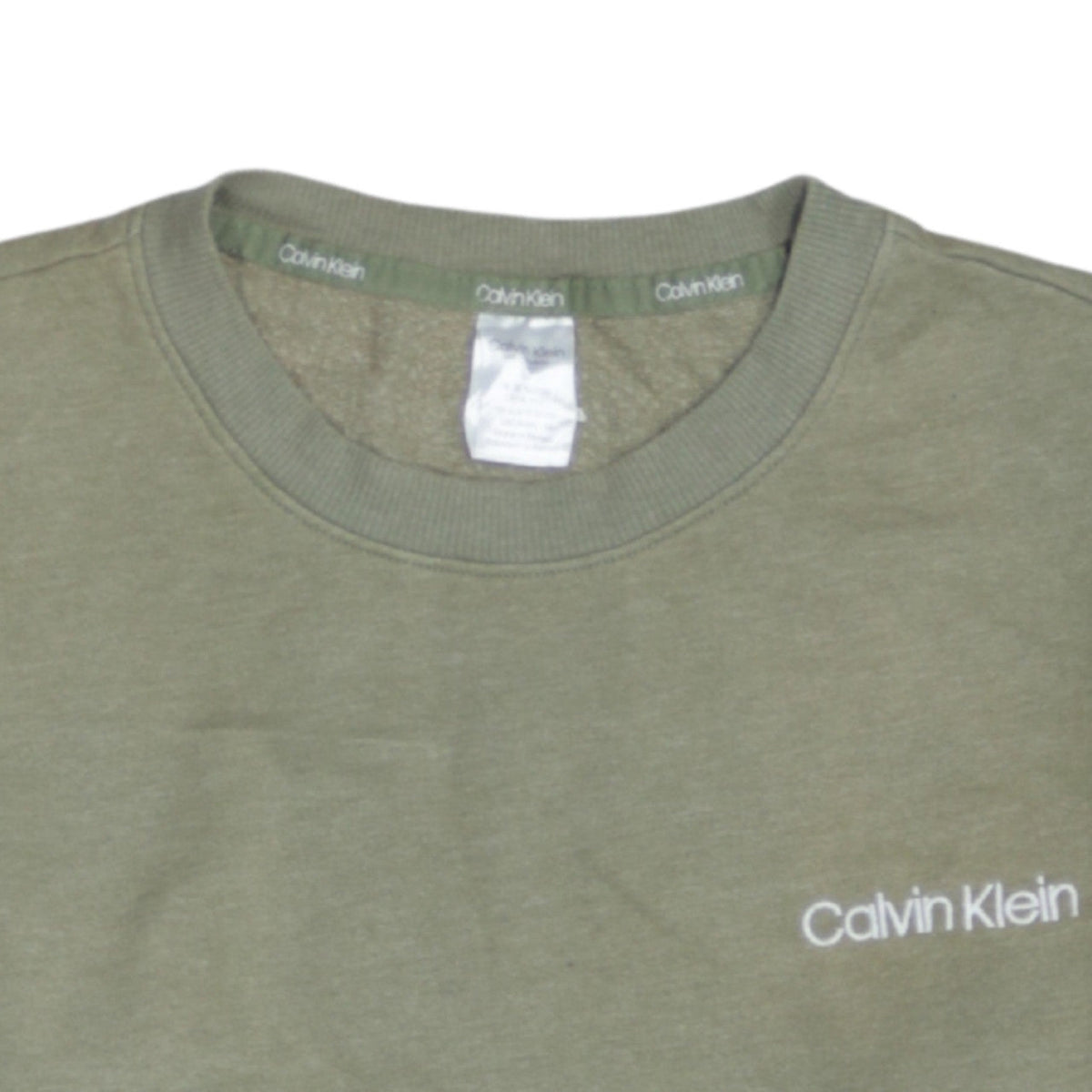 Calvin Klein Men's Green Logo Crew Neck Sweatshirt Size M