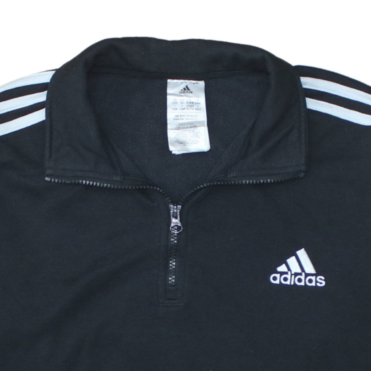 Adidas Women Black XL 1/4 Zip Sweatshirt Pullover Jumper Hoodies Top
