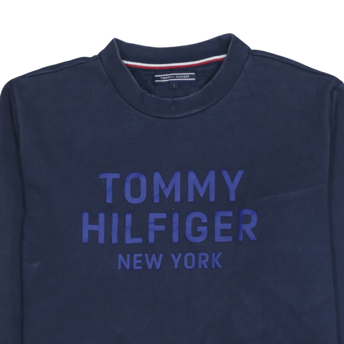 Tommy Hilfiger Men's Blue L Crew Neck Graphic Sweatshirt