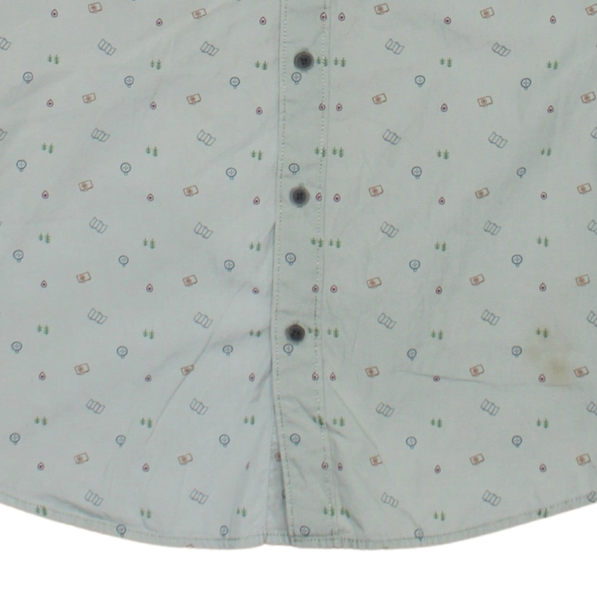Wrangler Men Beige Slim Fit Long Sleeve Band Collar Button-Up Shirt L