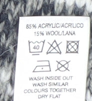 Dunnes Stores Men's Grey Fair Isle 1/2 Zip Wool Blend Jumper Size S