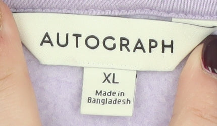 Marks & Spencer Mens Purple Pullover Hoodie Fleece XL