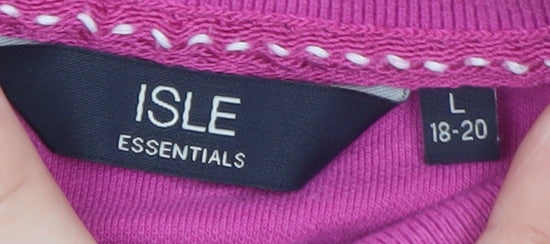 Isle Essentials Women’s Pink Polo Short Sleeve Cotton Top Size 18-20