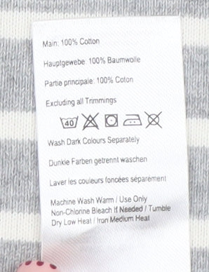 Joules Women Grey Striped Cotton Shift Dress Size 12