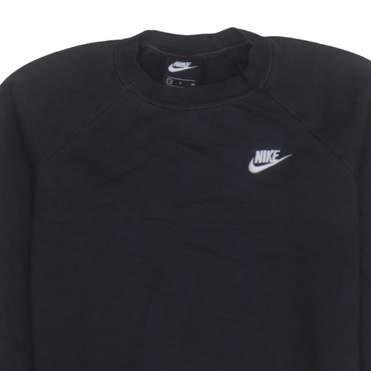 Nike Women Black Small Pullover Sweatshirt Crew Neck Cotton Blend