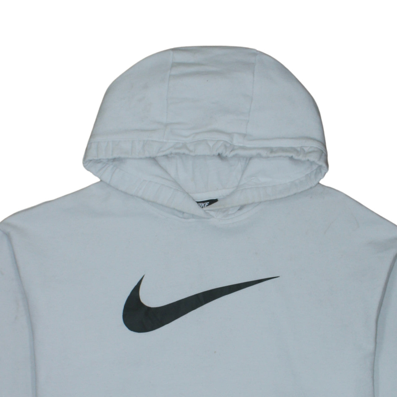Nike Womens White Medium Pullover Hoodie with Logo Print