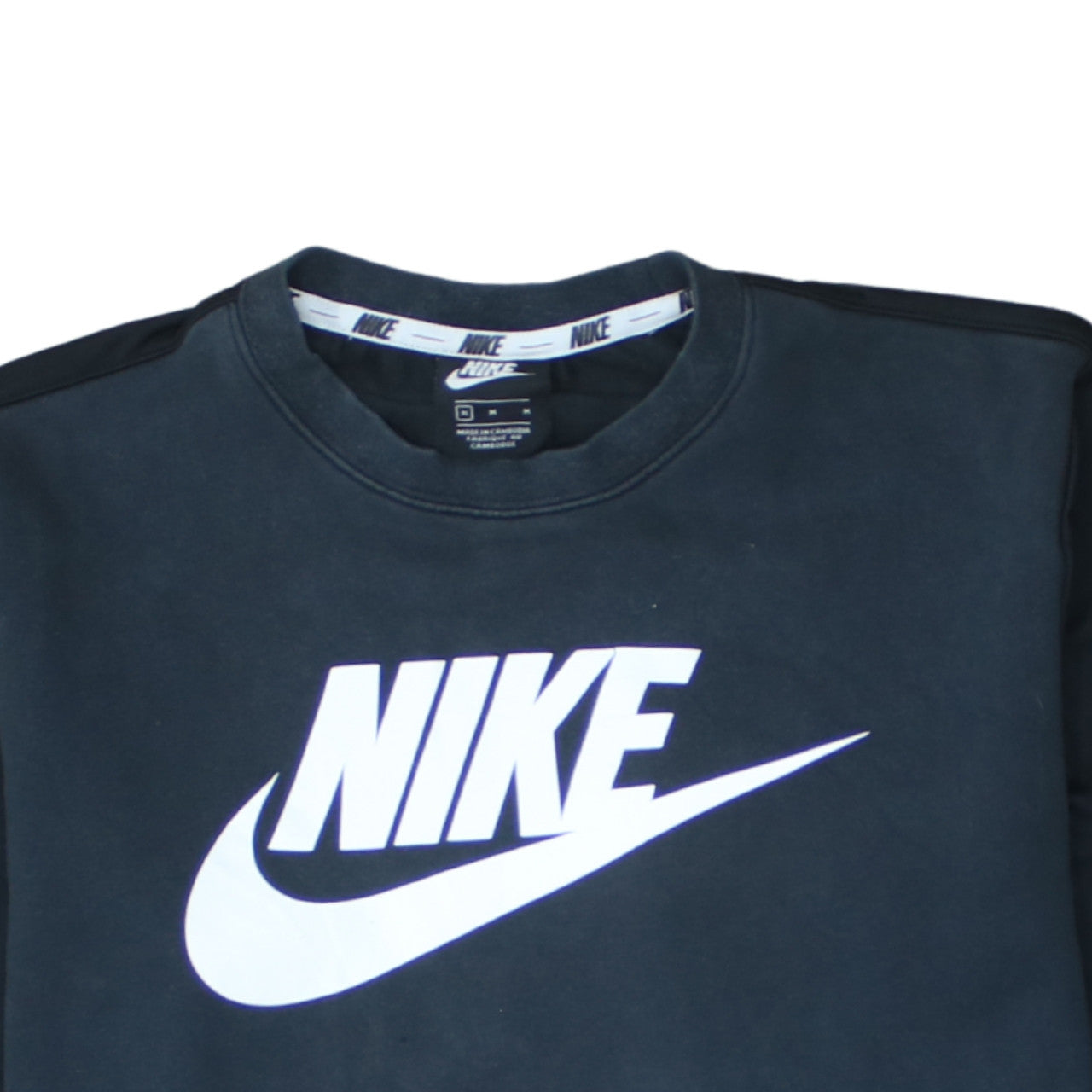 Nike Women's Black Pullover Sweatshirt Size M Logo Zip Detail