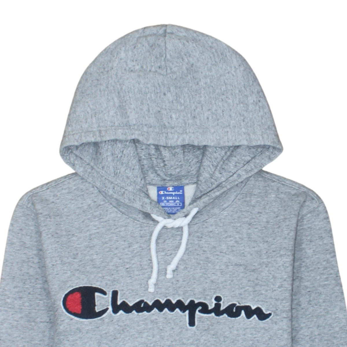 Champion Womens Grey XS Pullover Hoodie with Logo Embroidery