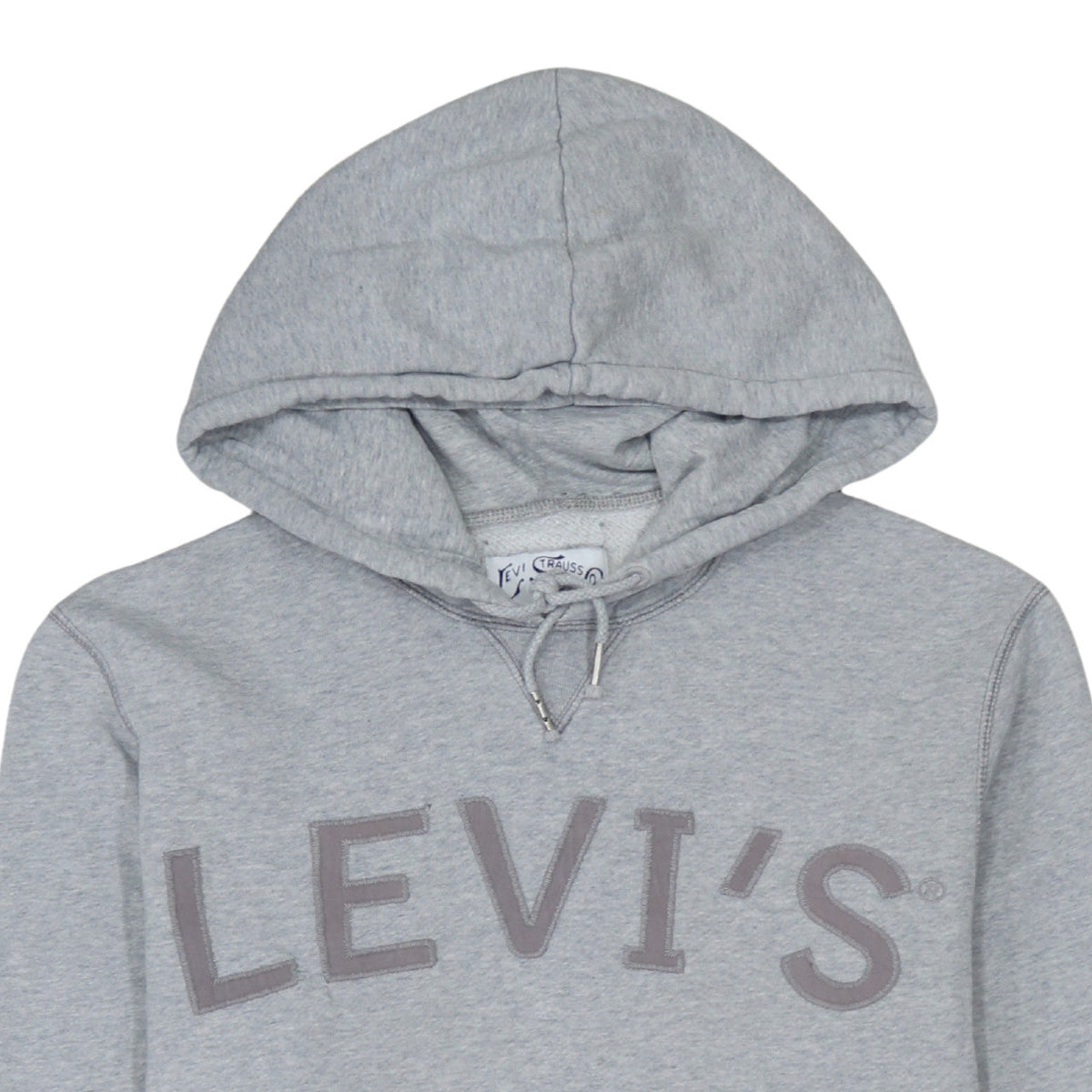 Levi's Men's Grey Pullover Hoodie Medium Logo Fleece Sweatshirt