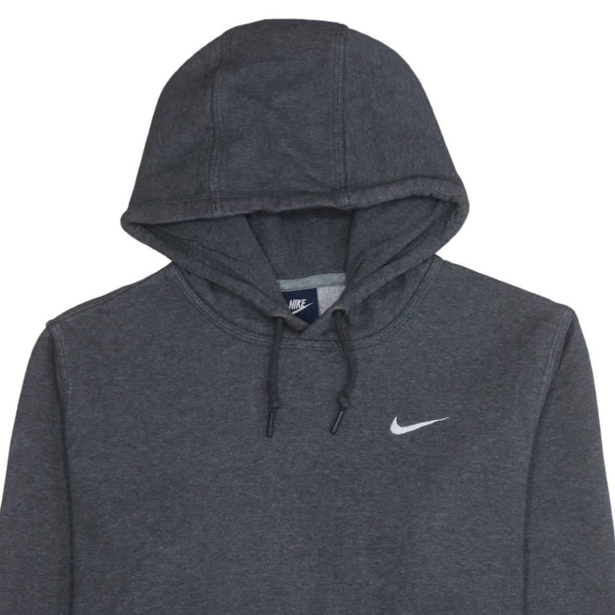 Nike Men Grey Pullover Hoodie M Regular Fit Fleece Sweatshirt