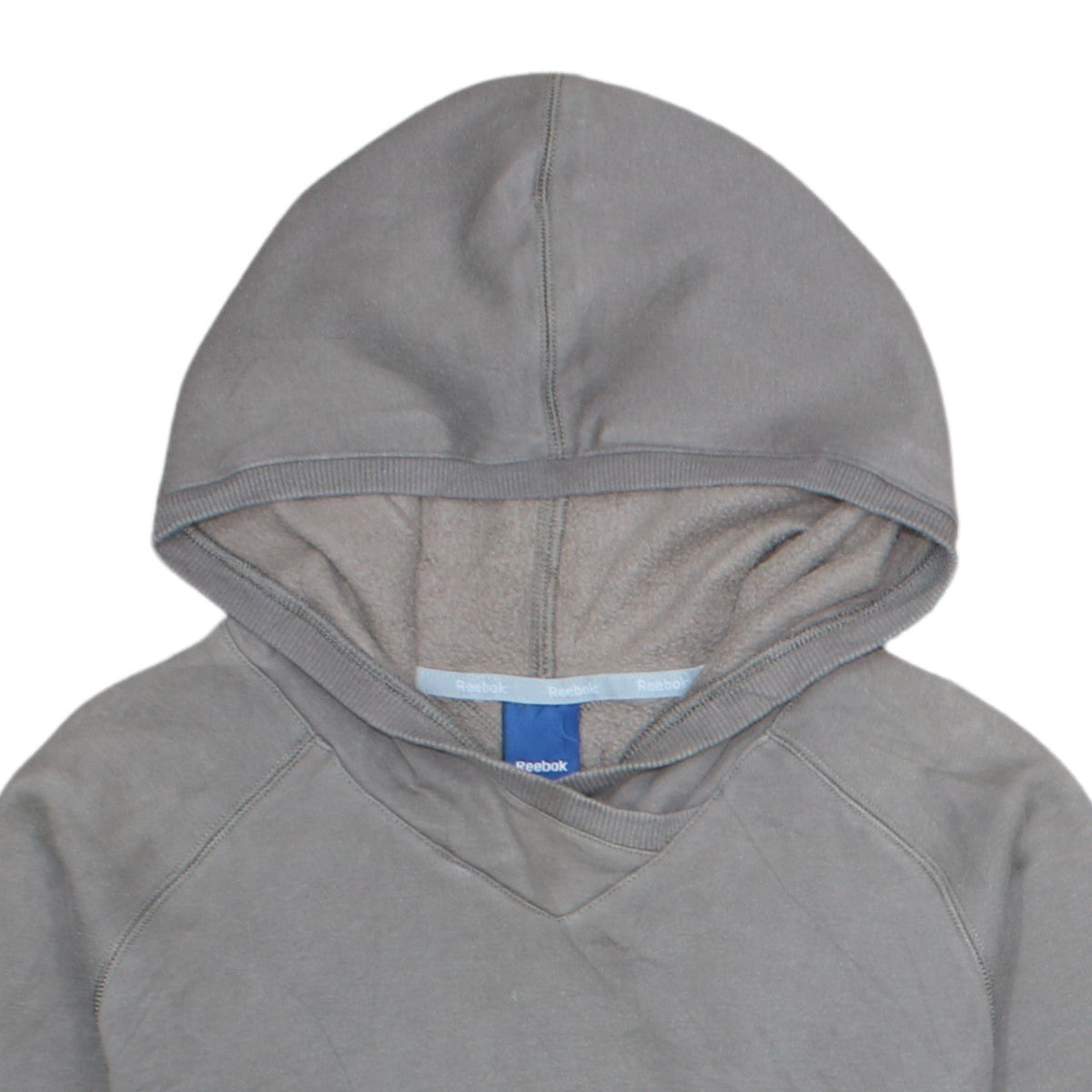 Reebok Women’s Grey Pullover Hoodie Size M Cotton Blend Logo Sweatshirt