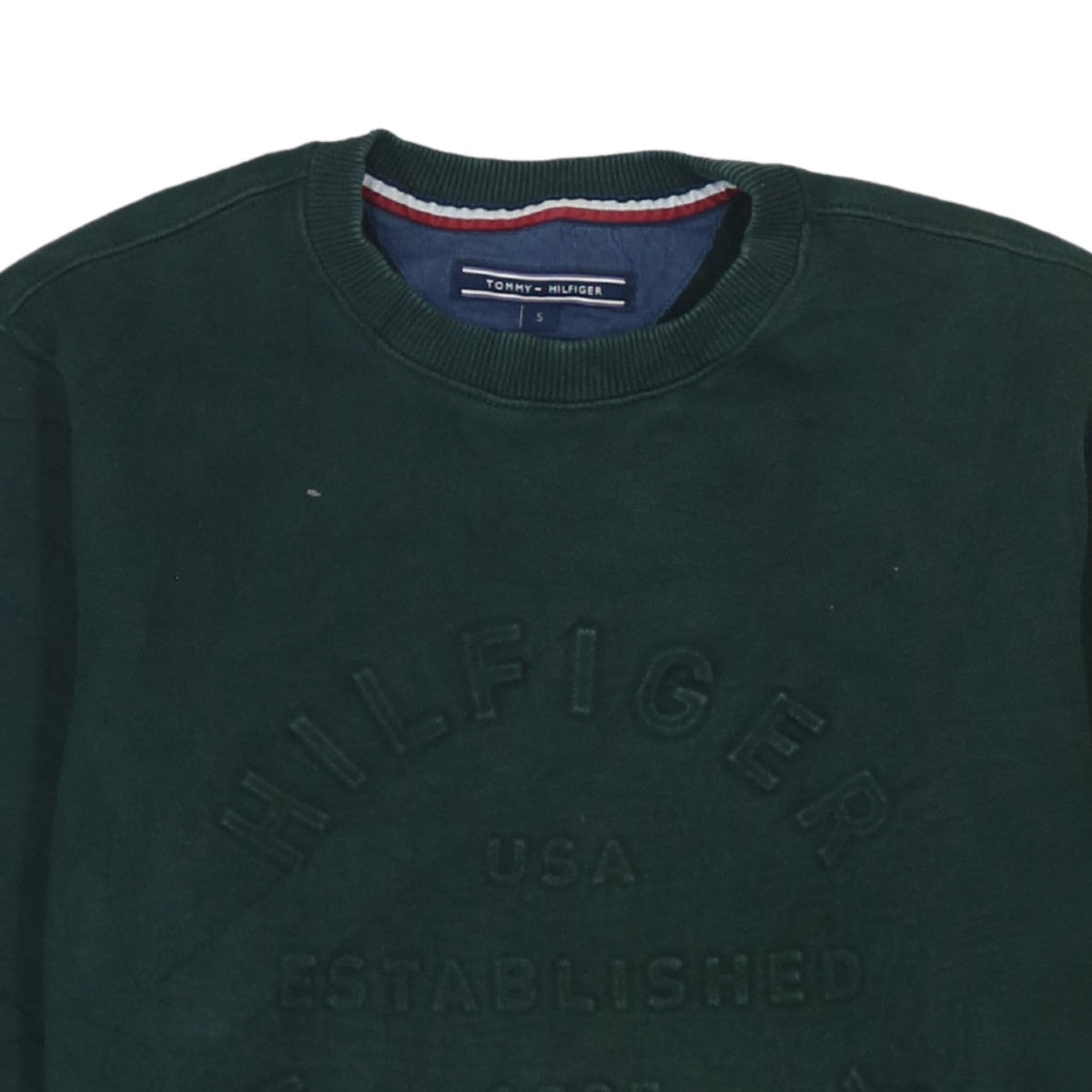 Tommy Hilfiger Mens Green Small Pullover Sweatshirt Classic Fit