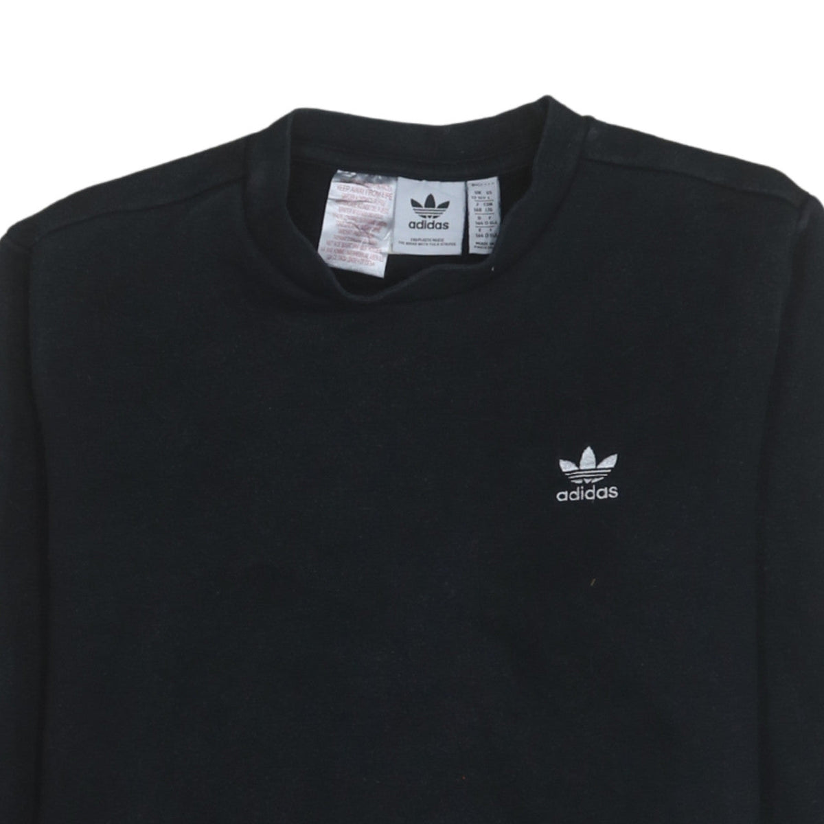 Adidas Boys Black Crew Neck Pullover Sweatshirt 13-14 Years