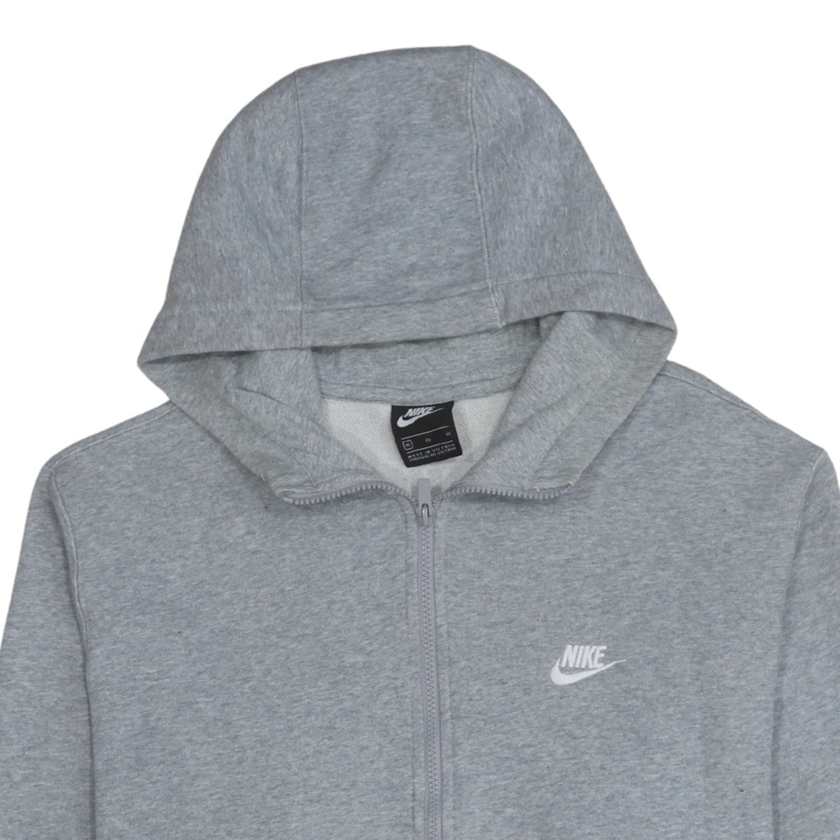 Nike Men's Grey Full Zip Hoodie XL Cotton Blend Casual Sweatshirt