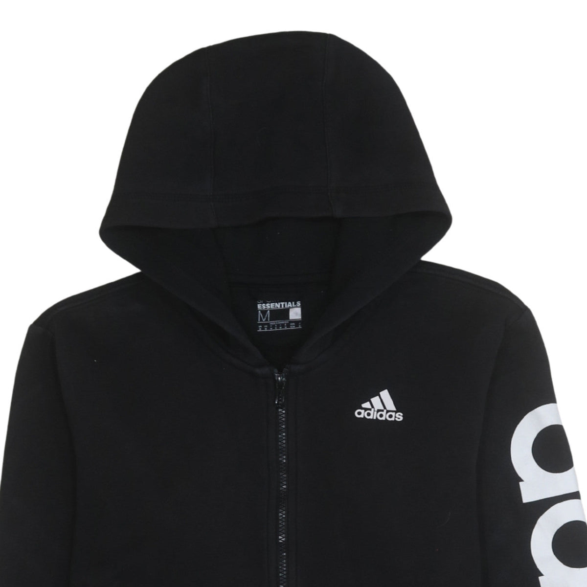 adidas Men's Black Full Zip Hoodie Medium Sports Essentials