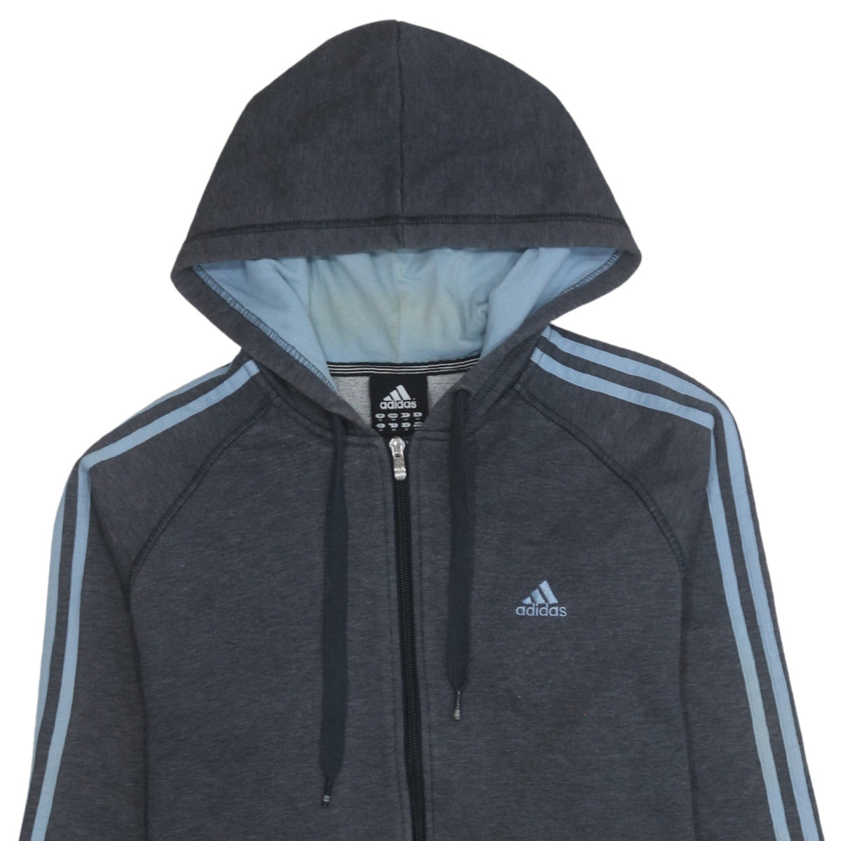 Adidas Men's Grey Full Zip Hoodie Medium Sports Style