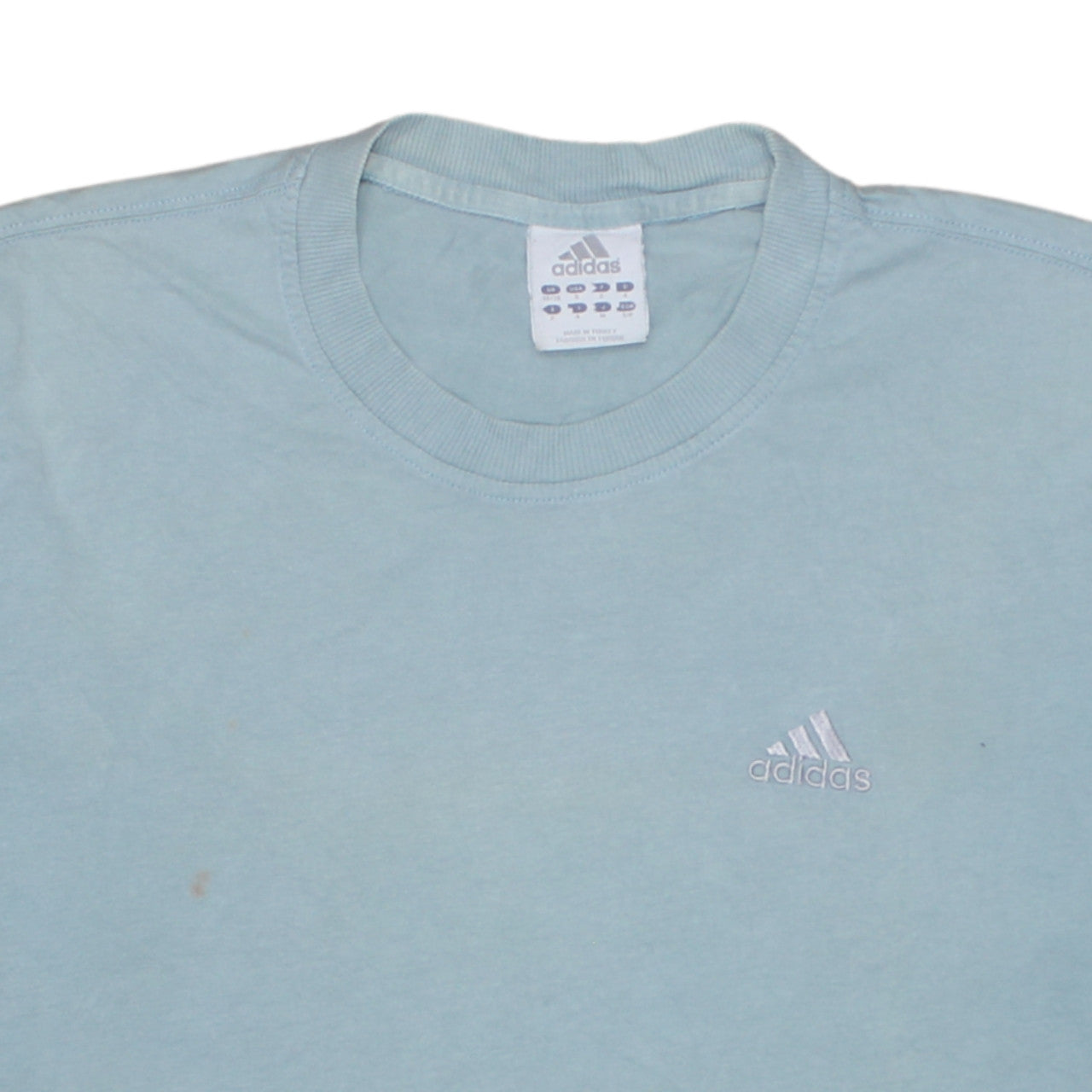 Adidas Men's Blue Cotton Crew Neck Sports T-Shirt Size S