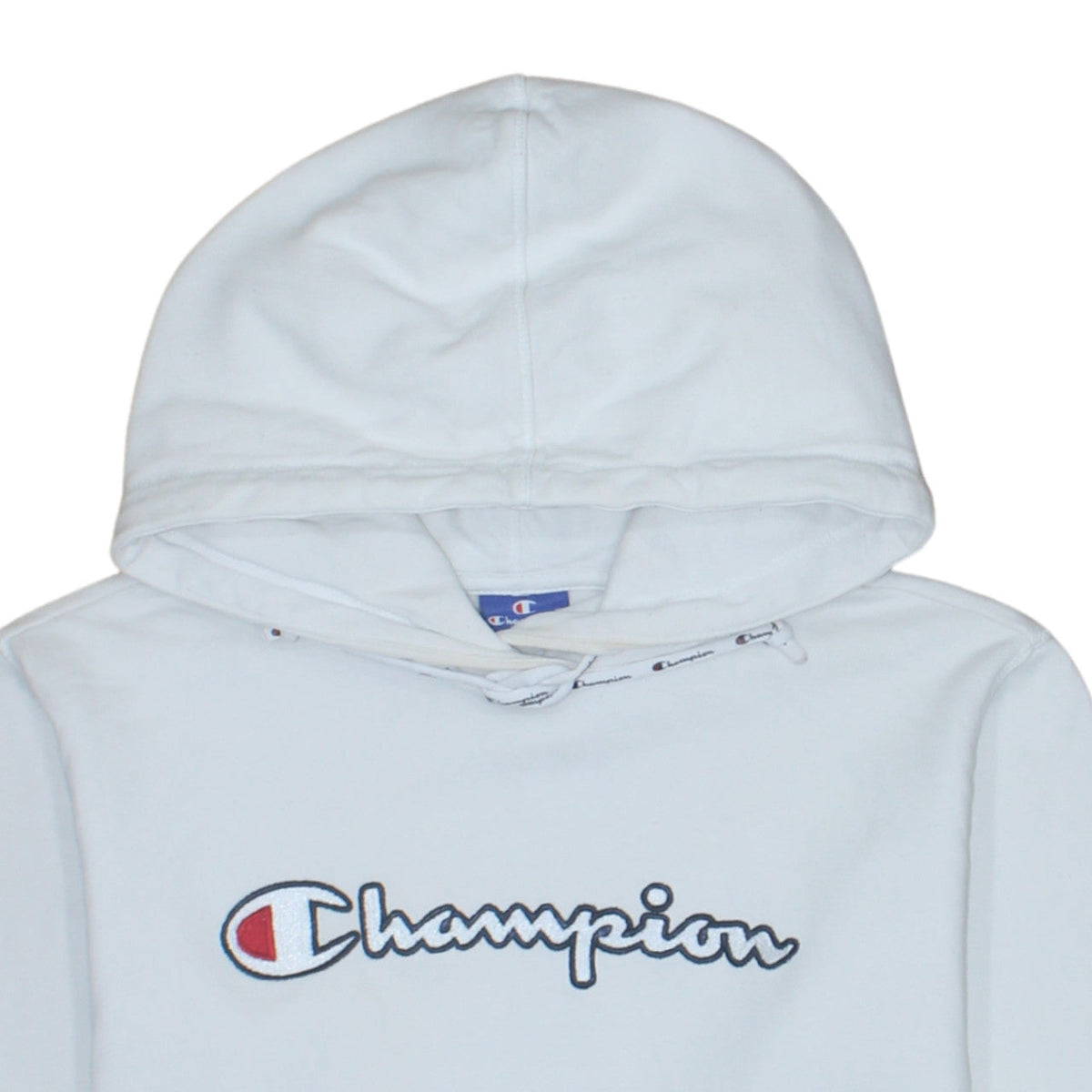 Champion Women's White Small Pullover Hoodie with Logo Detail