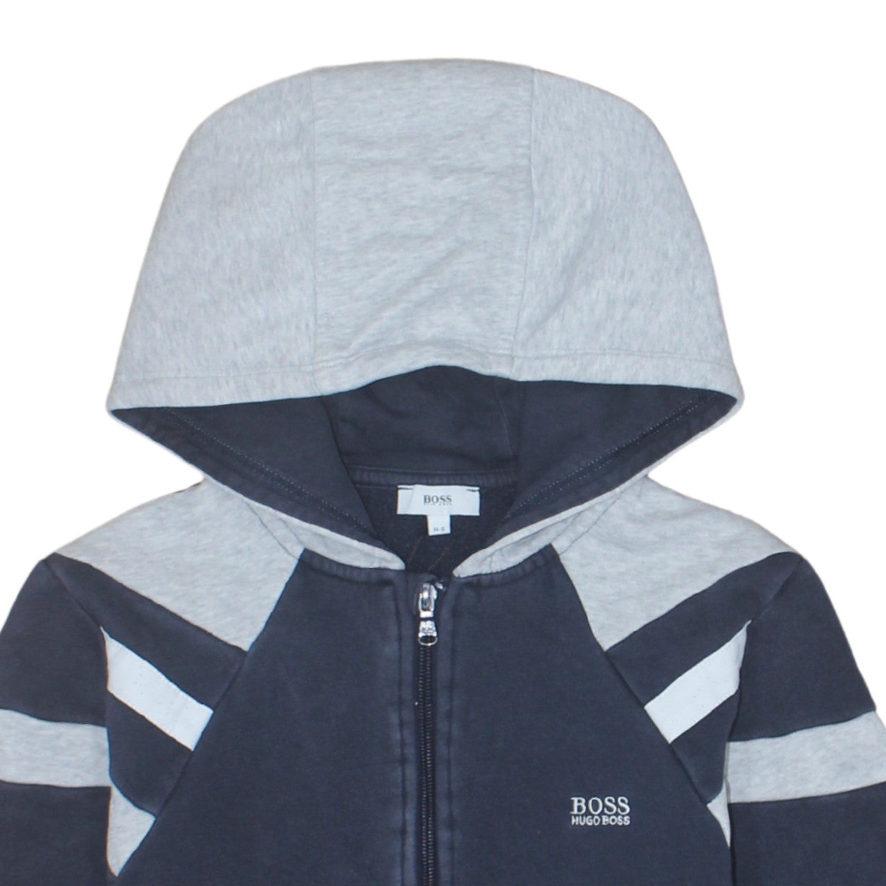 Hugo Boss Boys Navy & Grey Full Zip Hoodie Size 14 Years Classic Fit
