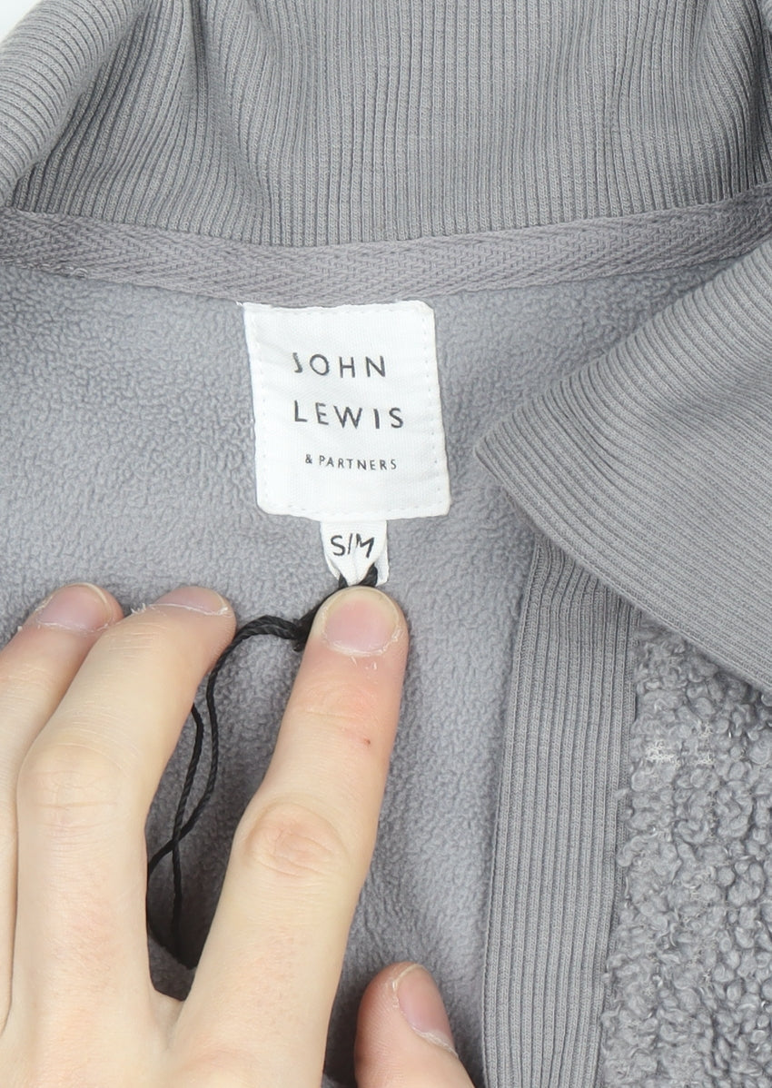 John Lewis Women Grey Fleece Pullover Collared Jumper S