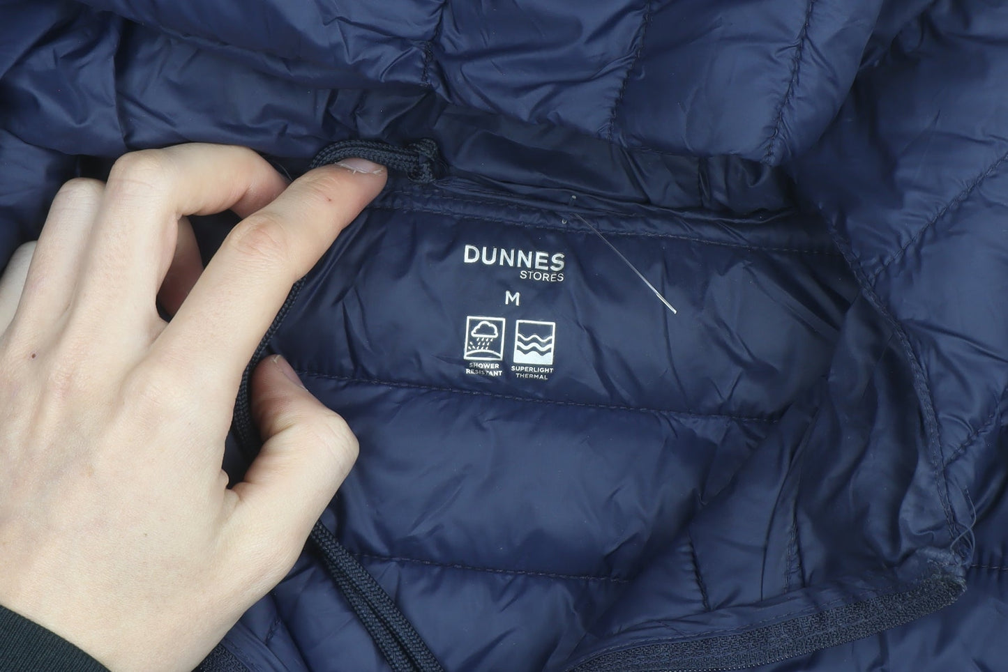 Dunnes Stores Womens Blue Hooded Lightweight Puffer Jacket Size 12