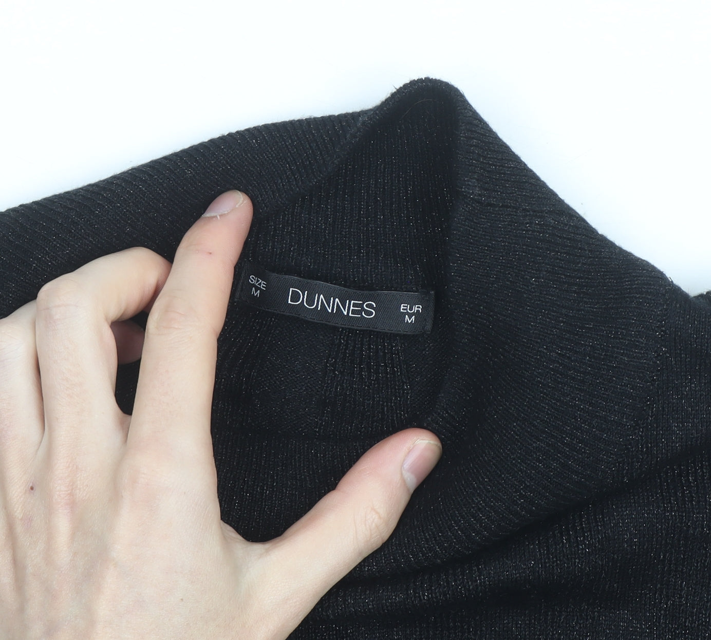 Dunnes Women’s Black Mock Neck Long Sleeve Knit Top Medium