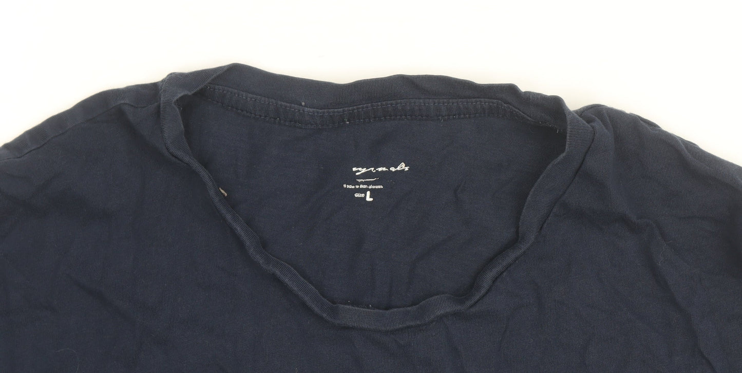 Wrangler Men's Blue Cotton Crew Neck T-Shirt Size L