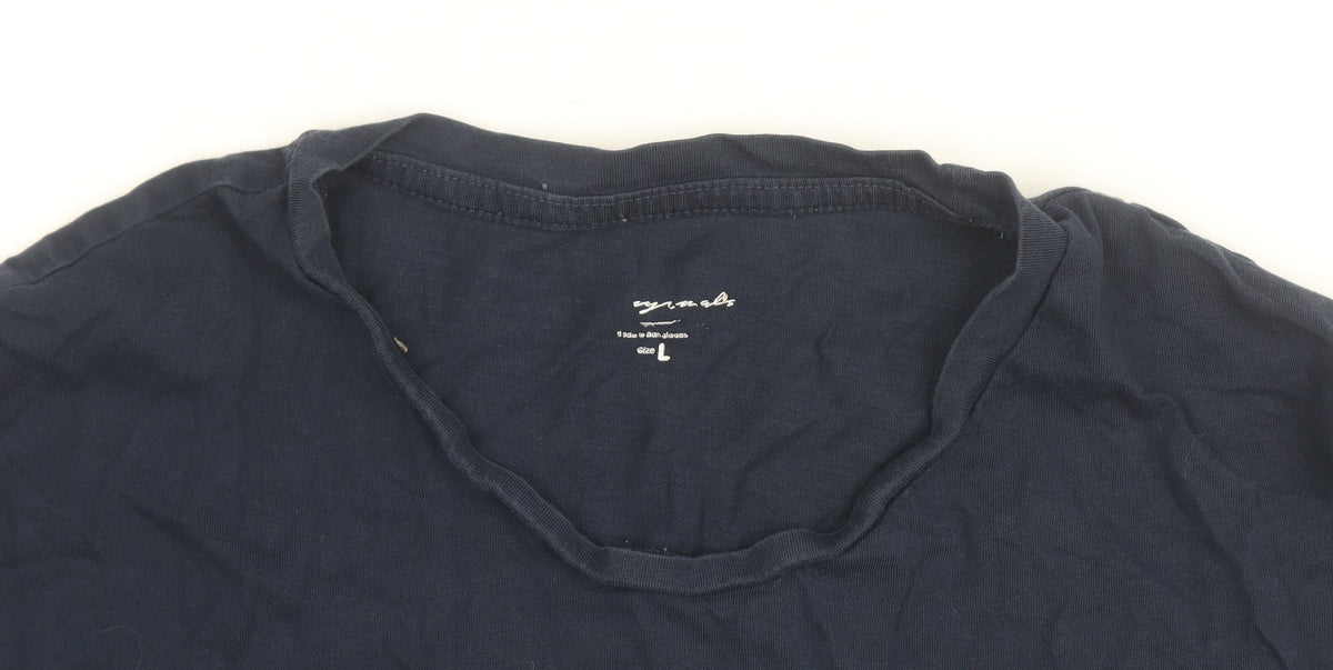 Wrangler Men's Blue Cotton Crew Neck T-Shirt Size L