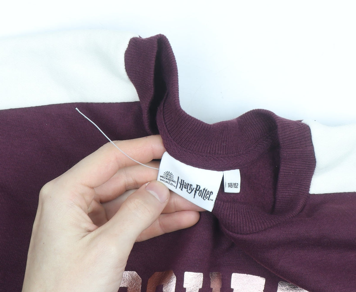 Harry Potter Hogwarts Maroon Sweatshirt Teens Size 146/152 Long Sleeve Pullover