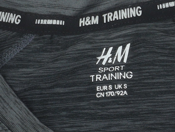 H&M Men Grey Short Sleeve Training T-Shirt Size S Slim Fit