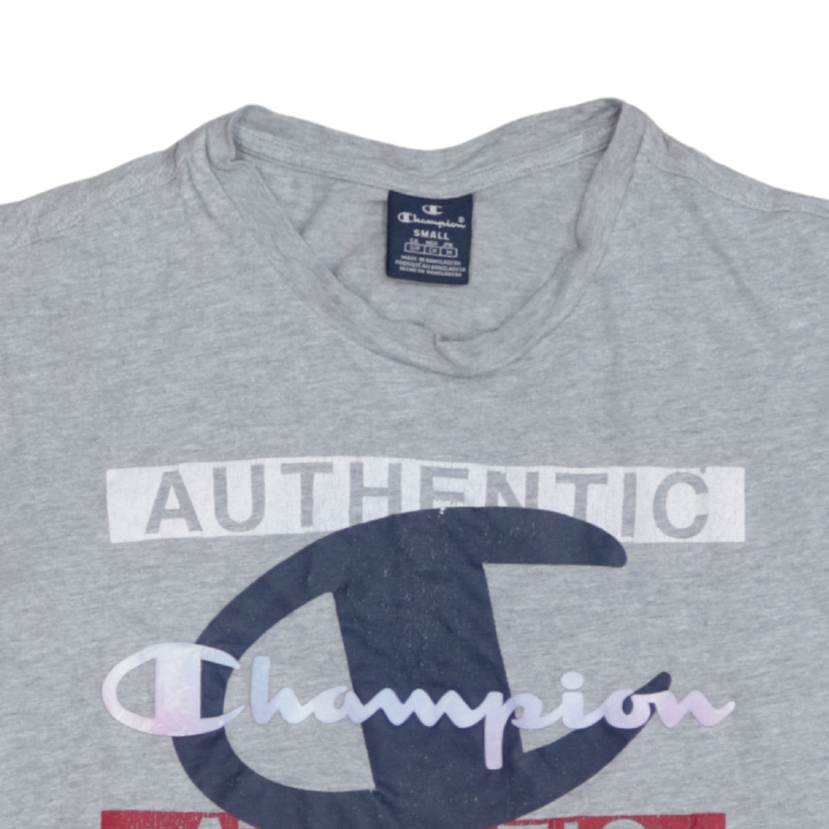 Champion Men’s Grey Athletic Graphic Crew Neck T-Shirt Small