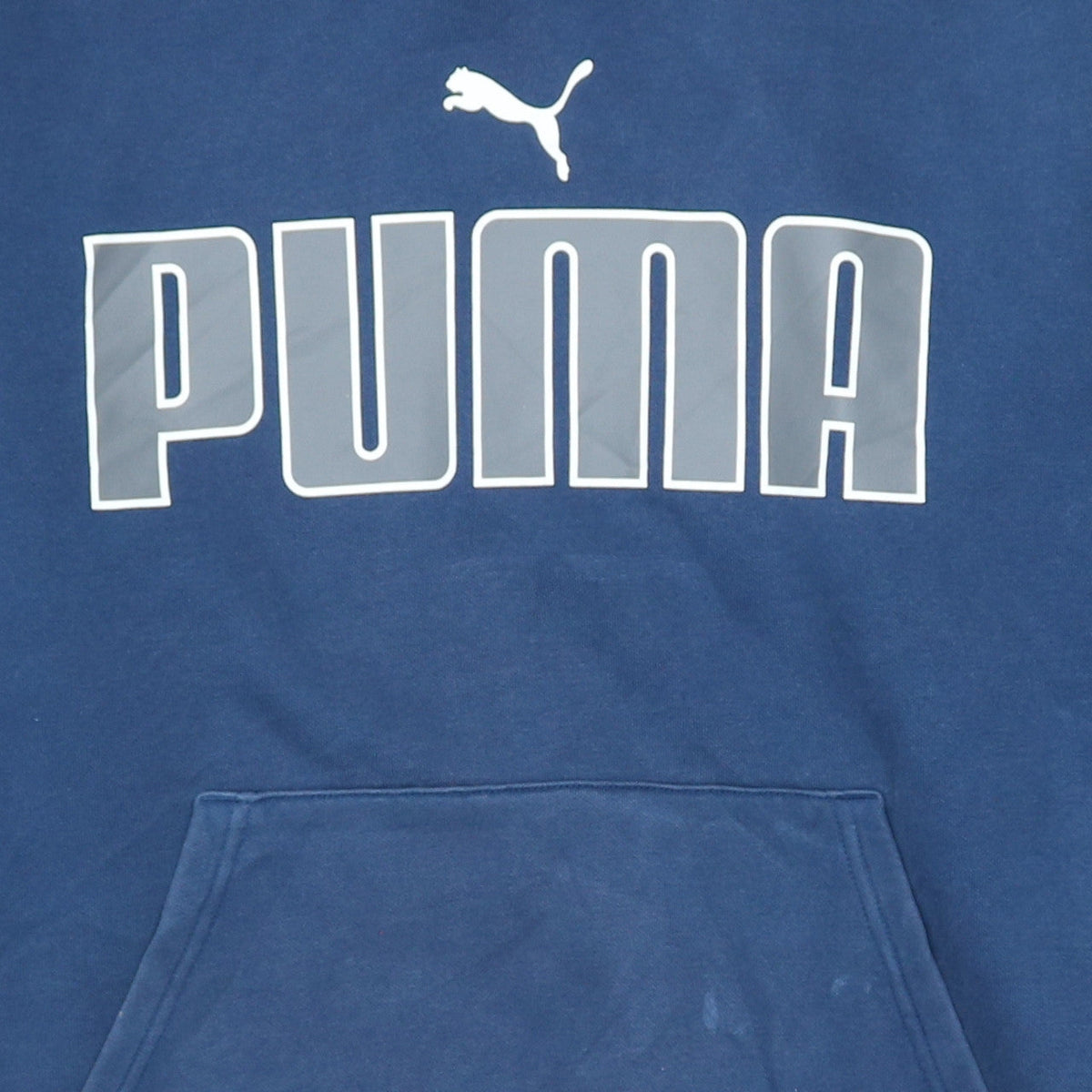 Puma Men's Blue XL Pullover Hoodie with Logo Graphic Print