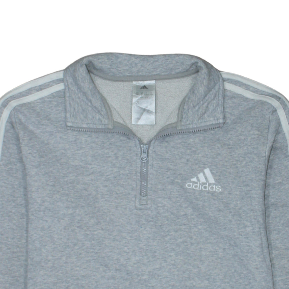 Adidas Women Grey 1/4 Zip Sweatshirt Medium Classic Logo Pullover