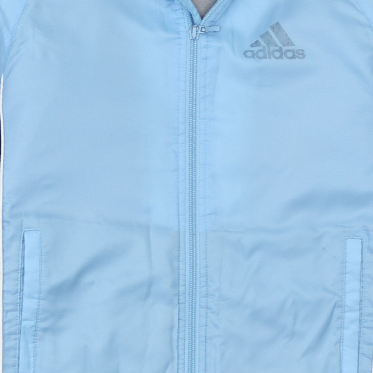Adidas Boys Blue Hooded Full Zip Winter Puffer Jacket Age 7 Years