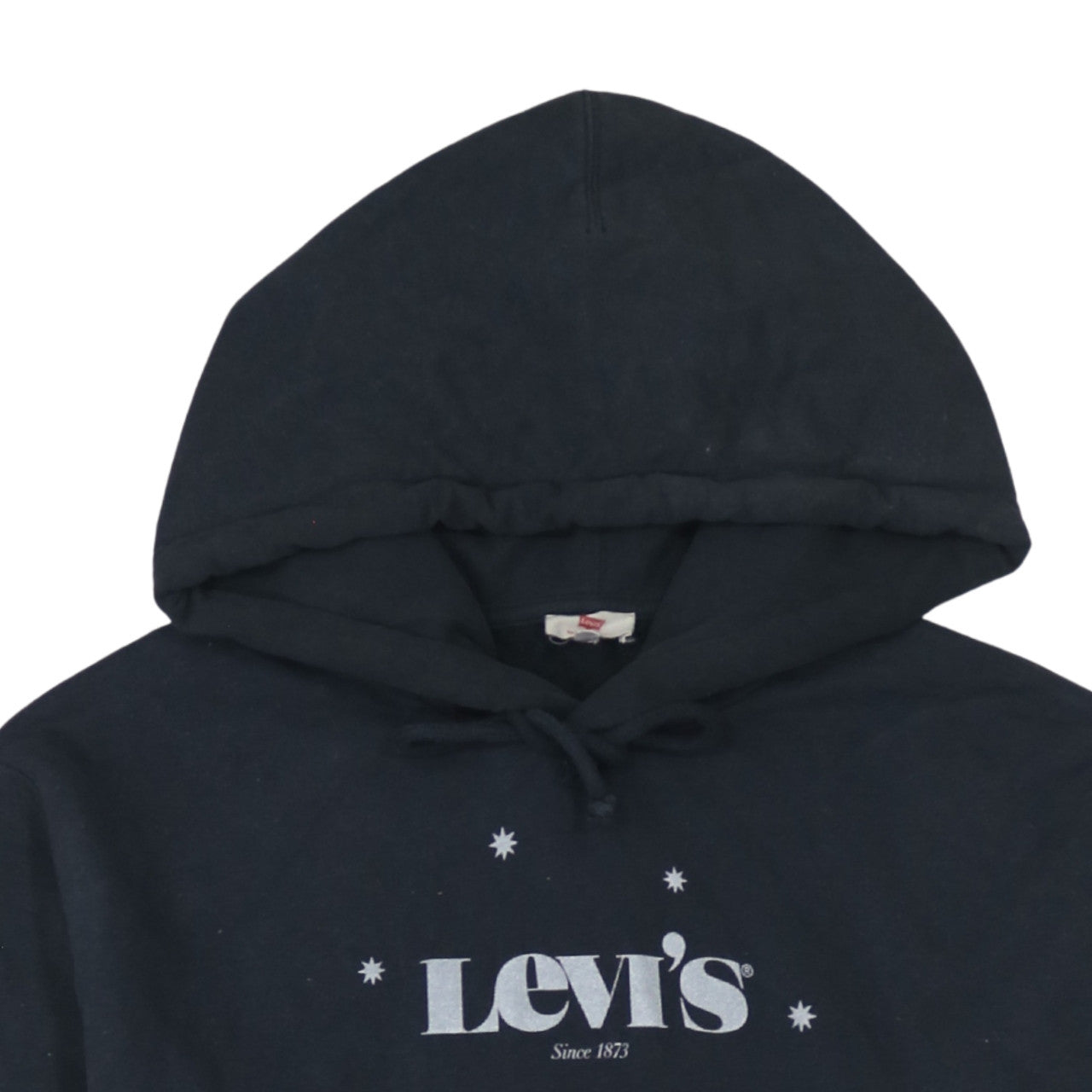 Levi's Womens Black Pullover Hoodie Medium Cotton Logo Design