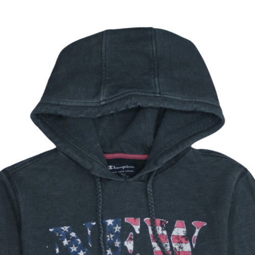 Champion Women's Black Pullover Hoodie L 'New York' Graphic Print