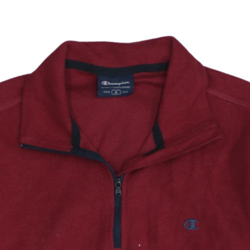 Champion Men's Red 1/4 Zip Fleece Sweatshirt Size S