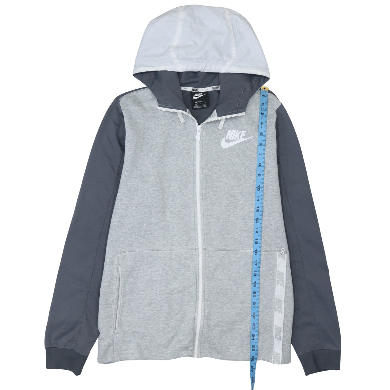 Nike Men's Grey Full Zip Hoodie L Lightweight Sportswear