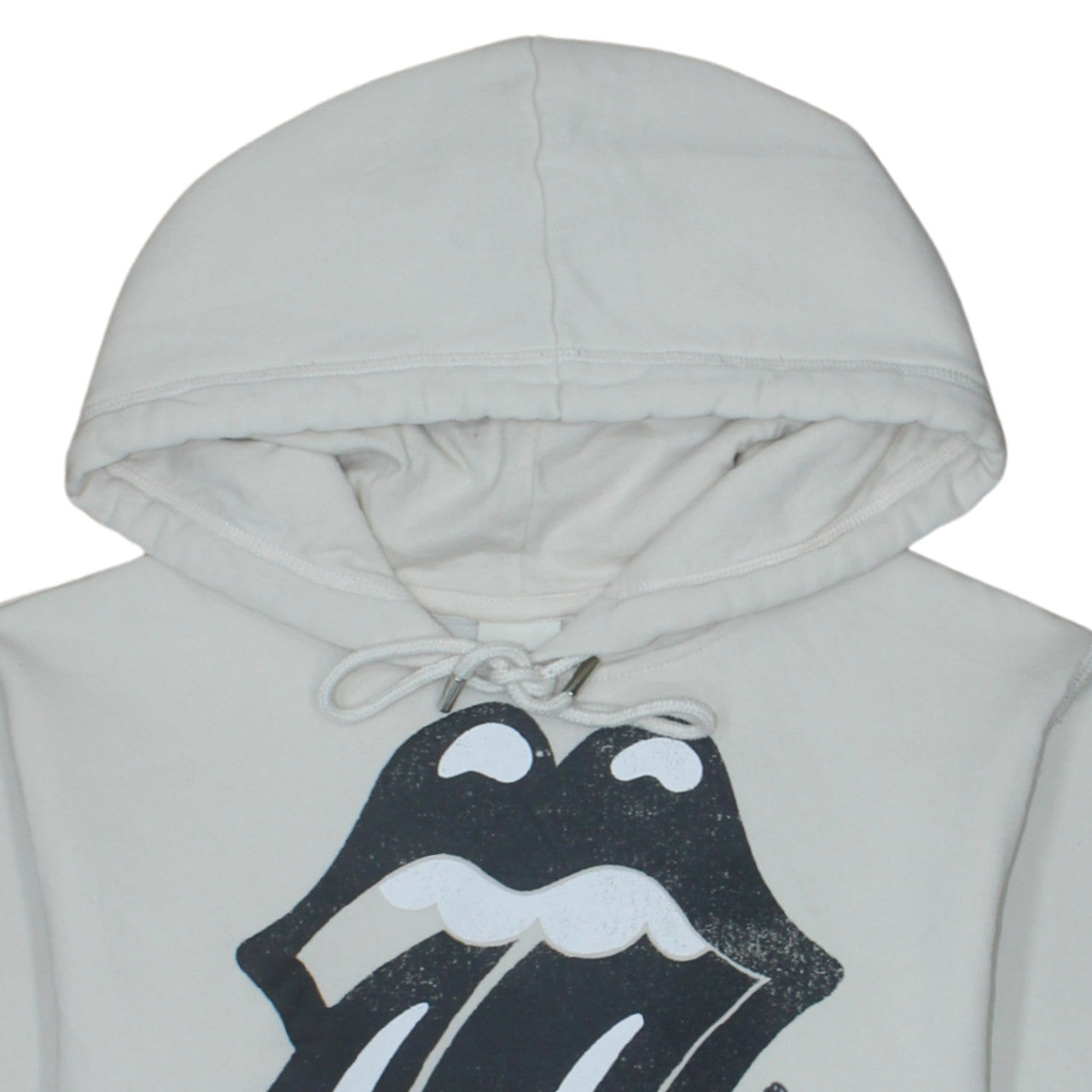 H&M Women White Rolling Stones Hoodie Size S Pullover Graphic Print