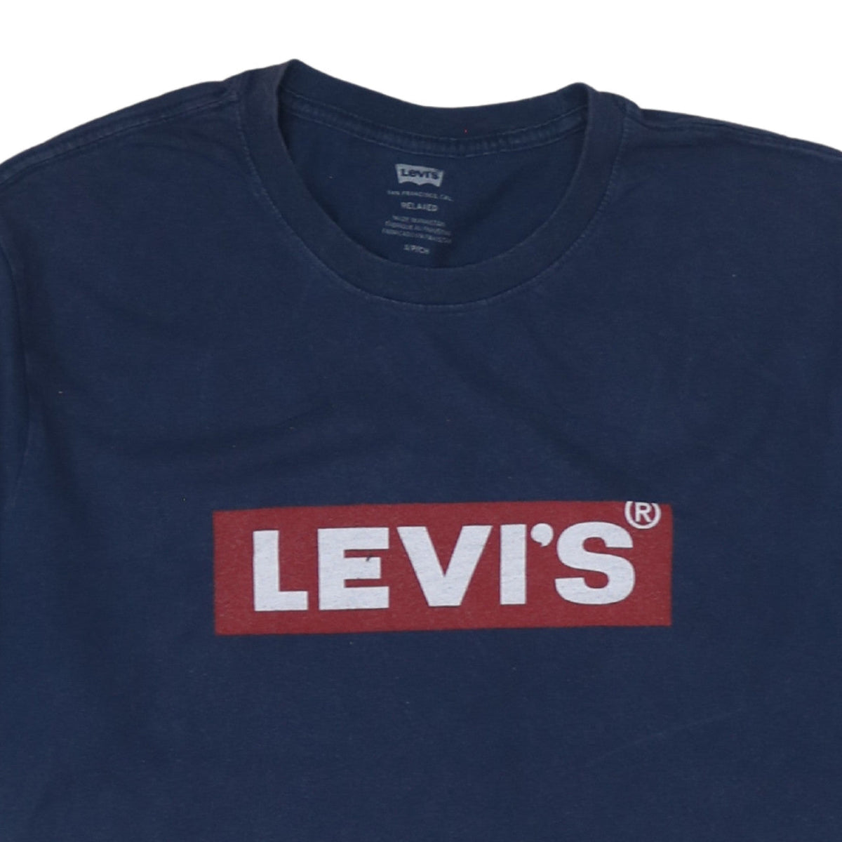 Levi's Men's Blue Relaxed Fit Logo Cotton T-Shirt Size S
