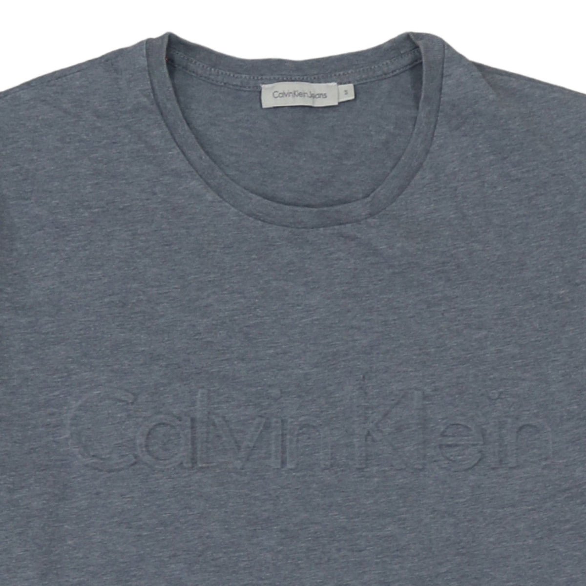 Calvin Klein Jeans Men's Blue Small Crew Neck Cotton T-Shirt
