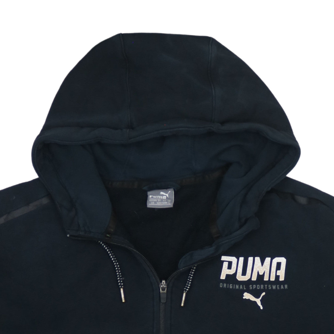 Puma Men’s Black Full Zip Hoodie Size L Regular Fit Sportswear