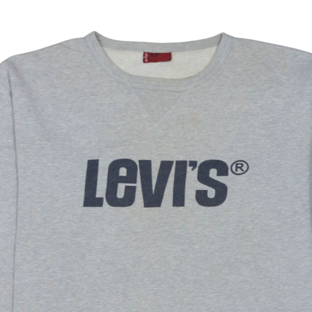 Levi's Men's Grey Logo Crew Neck Pullover Sweatshirt Size L