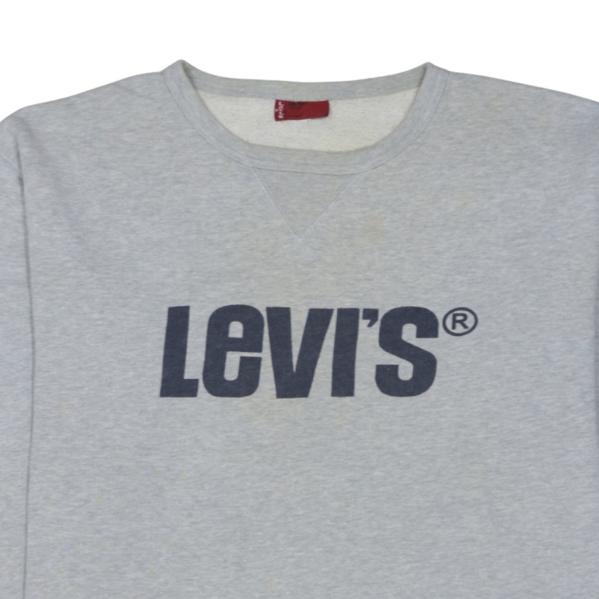 Levi's Men's Grey Logo Crew Neck Pullover Sweatshirt Size L