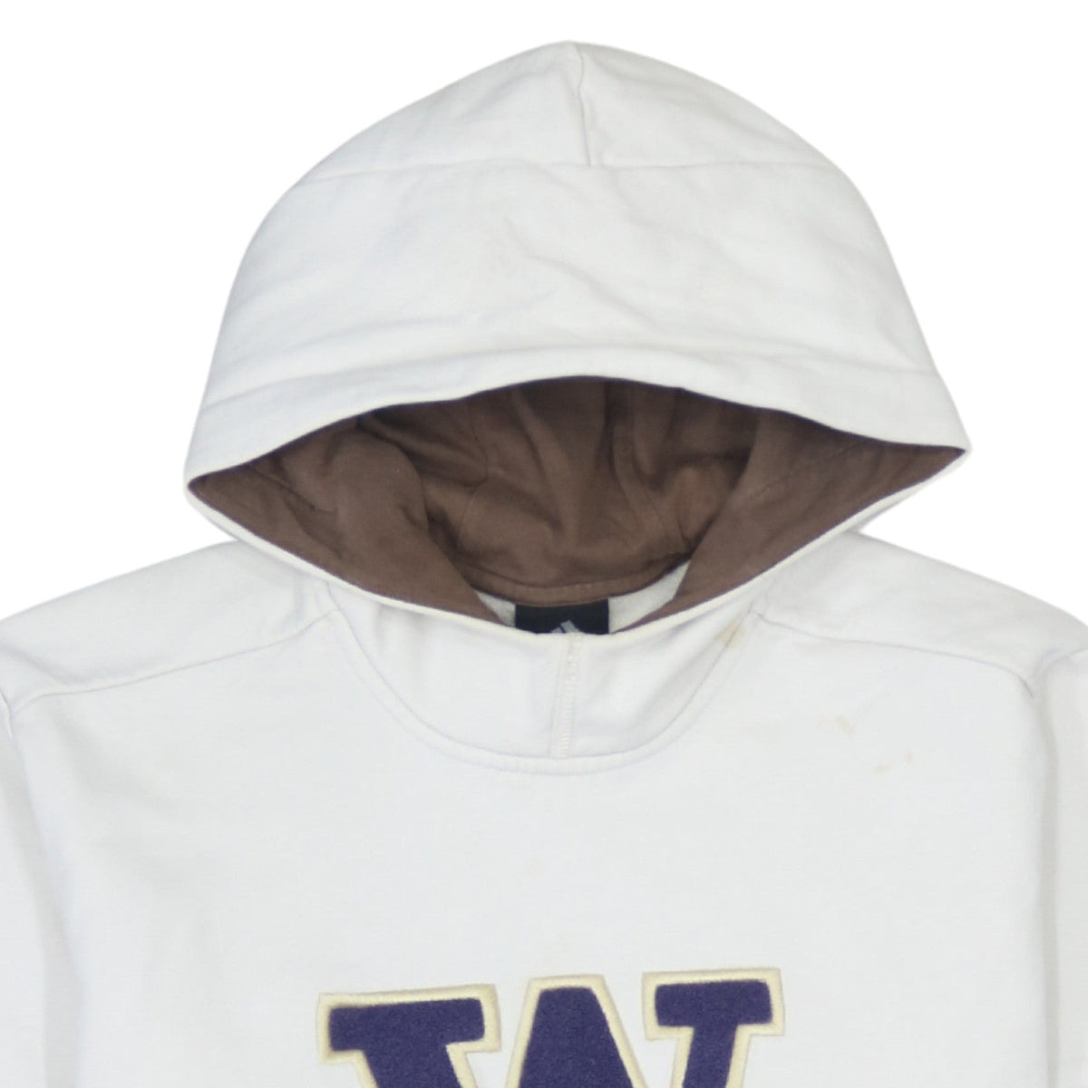 Adidas Men's White L Pullover Fleece Hoodie with Embroidered Logo