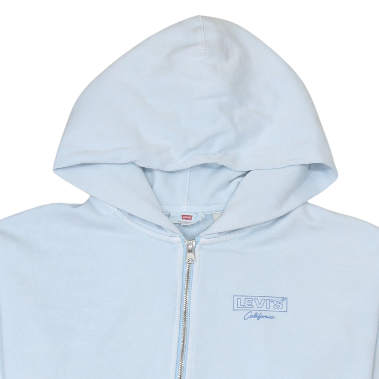 Levi's Women Light Blue Full Zip Hoodie Small Cotton Fleece